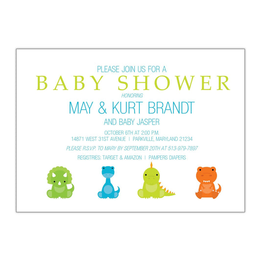 Baby Dinosaurs | Baby Shower Invitation - All That Glitters Invitations