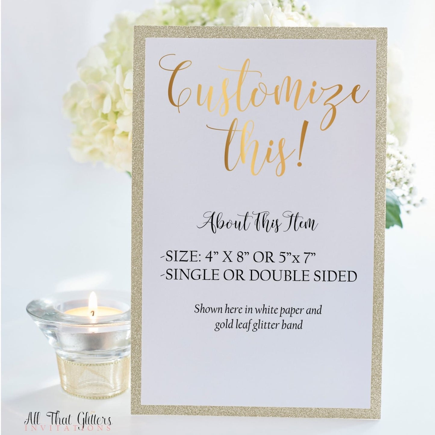 Ceremony Program, Flat (Glitter Backing) - All That Glitters Invitations