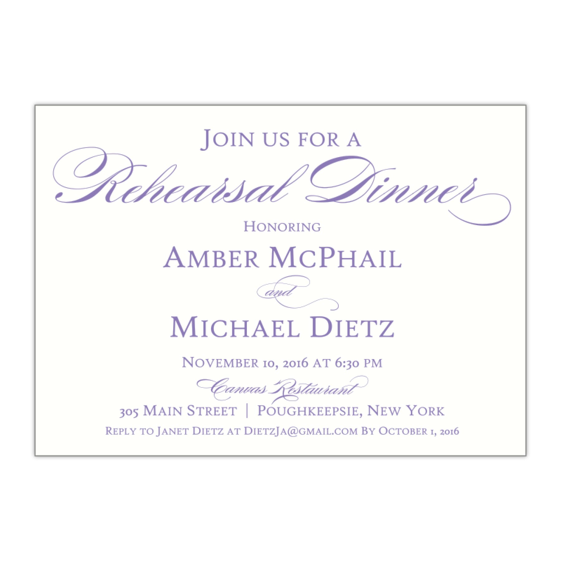 Formal Rehearsal Dinner Invitation, Amber 1 - All That Glitters Invitations