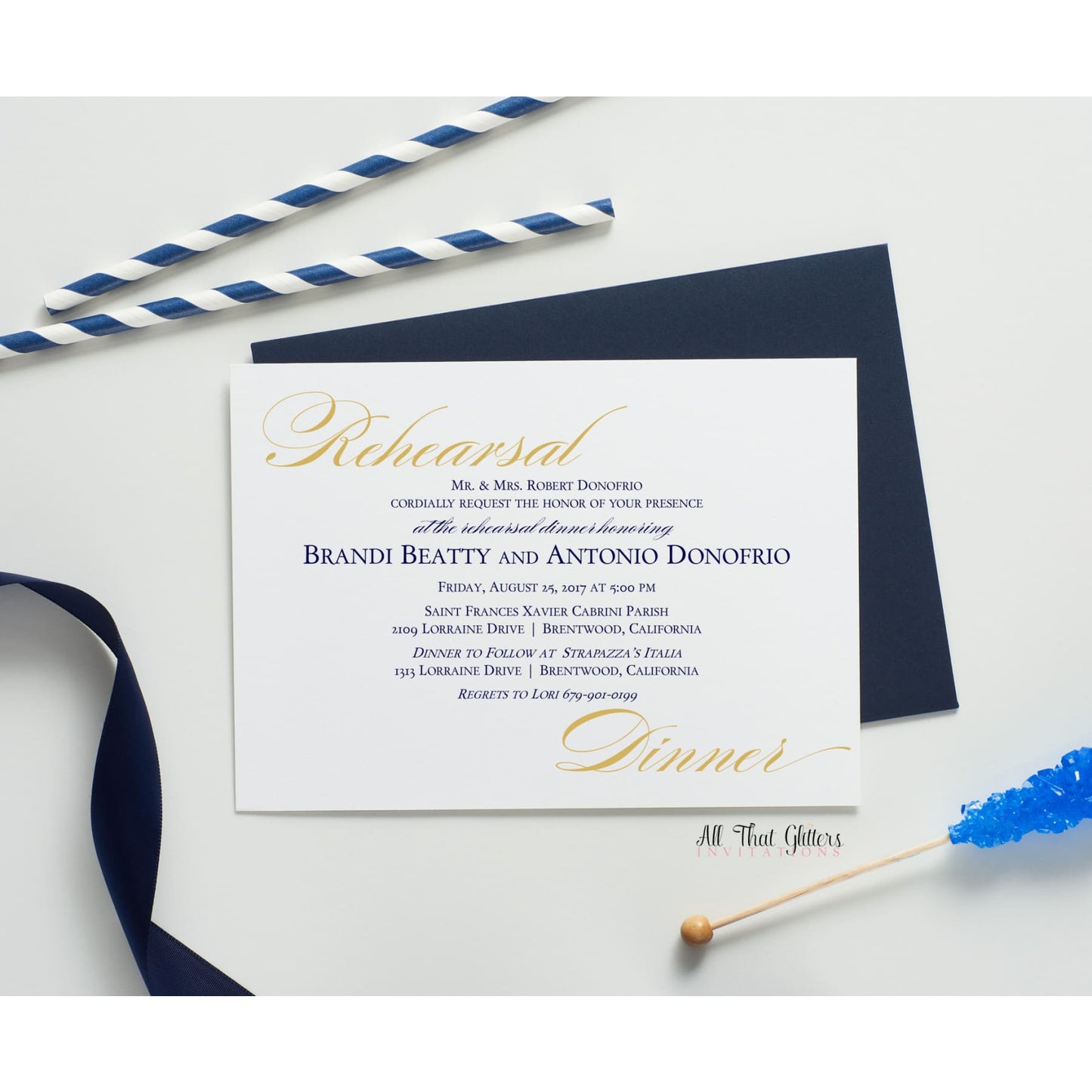 Formal Rehearsal Dinner Invitation, Brandi - All That Glitters Invitations