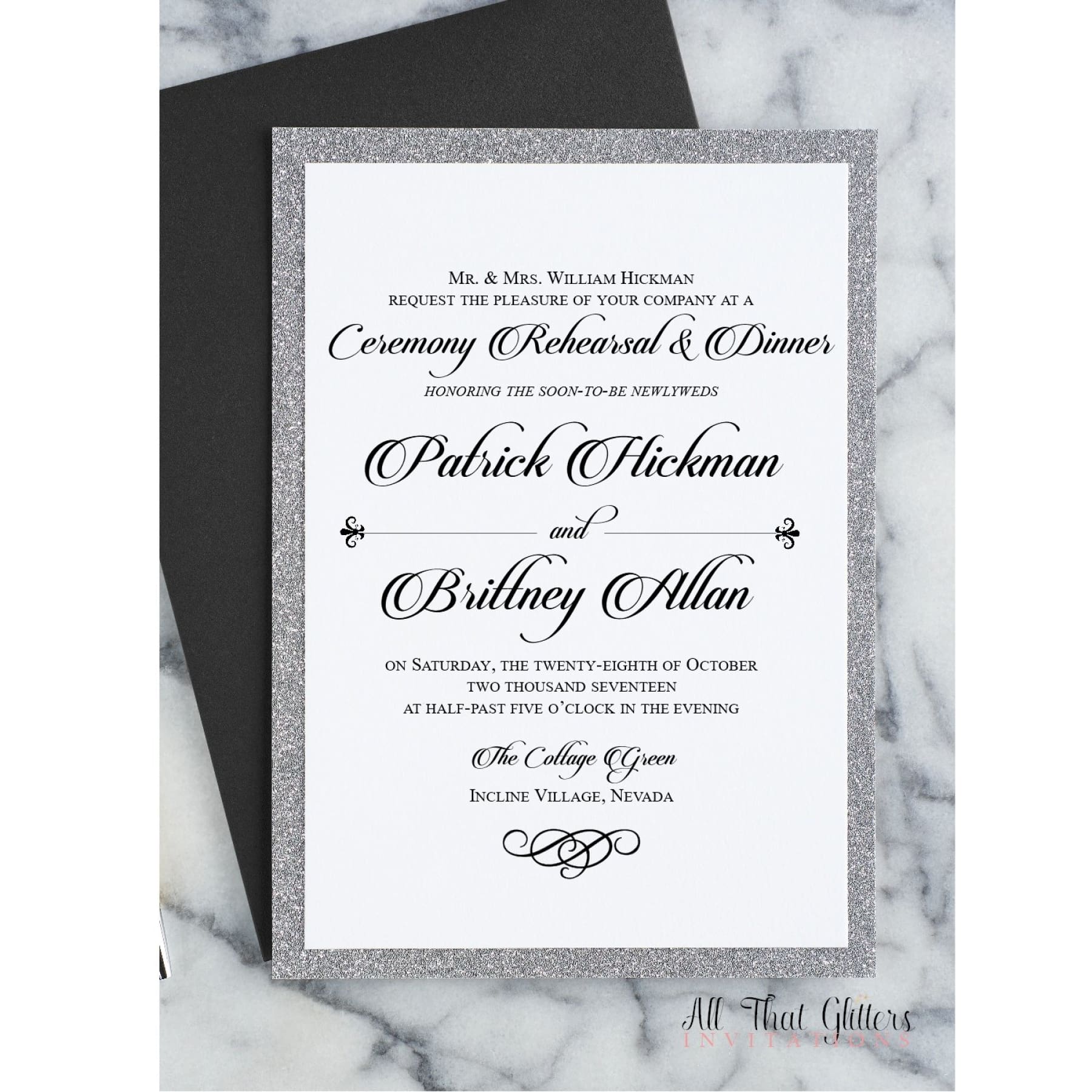 Formal Rehearsal Dinner Invitation, Brittney - All That Glitters Invitations