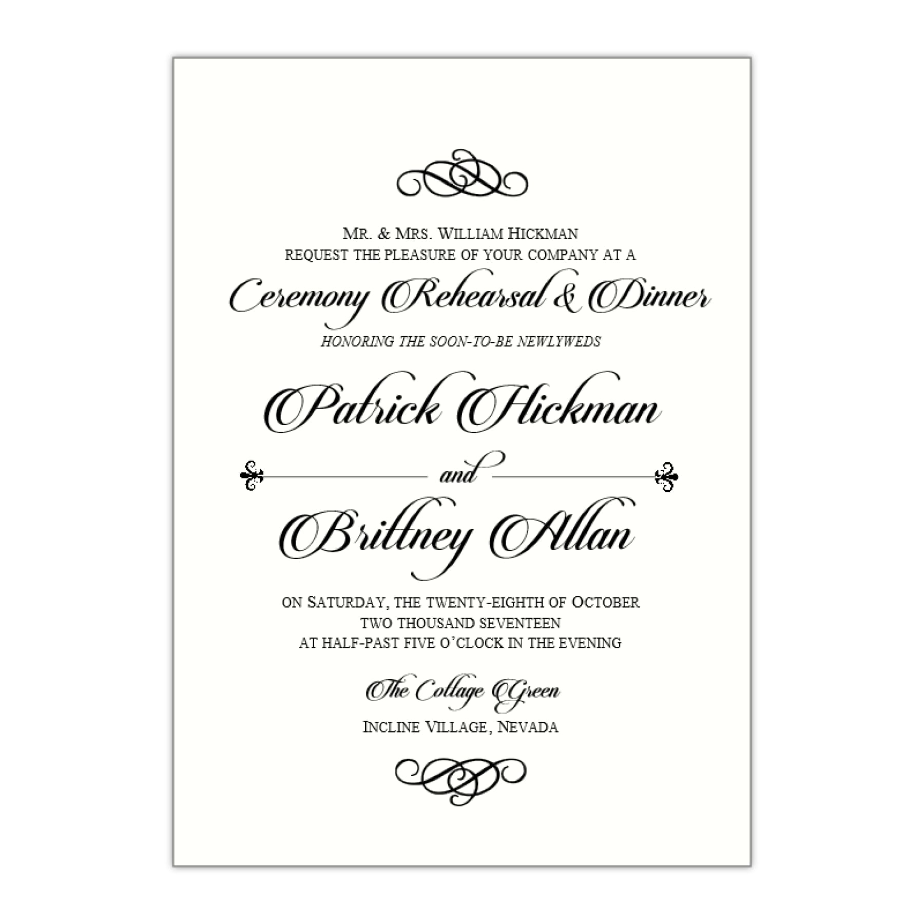 Formal Rehearsal Dinner Invitation, Brittney - All That Glitters Invitations