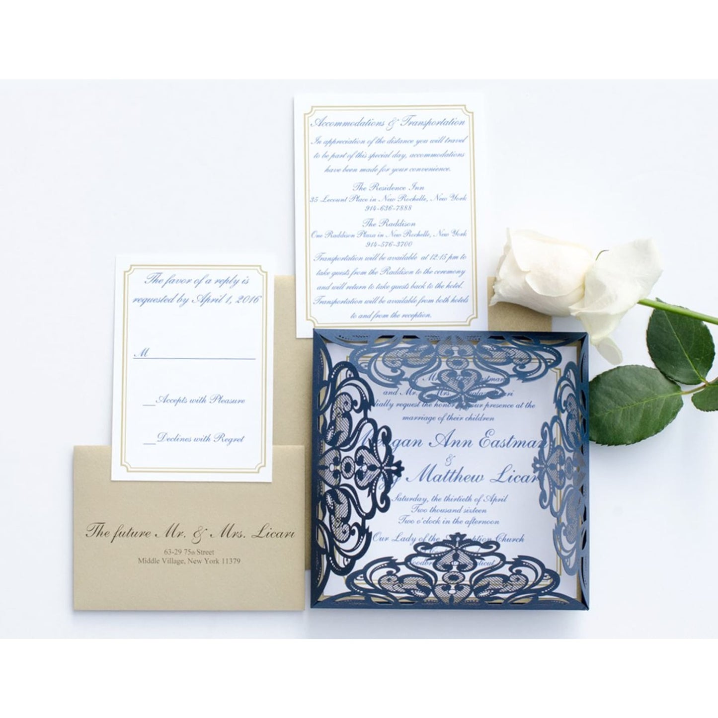 Laser Cut Wedding Invitation, Kimberly - All That Glitters Invitations