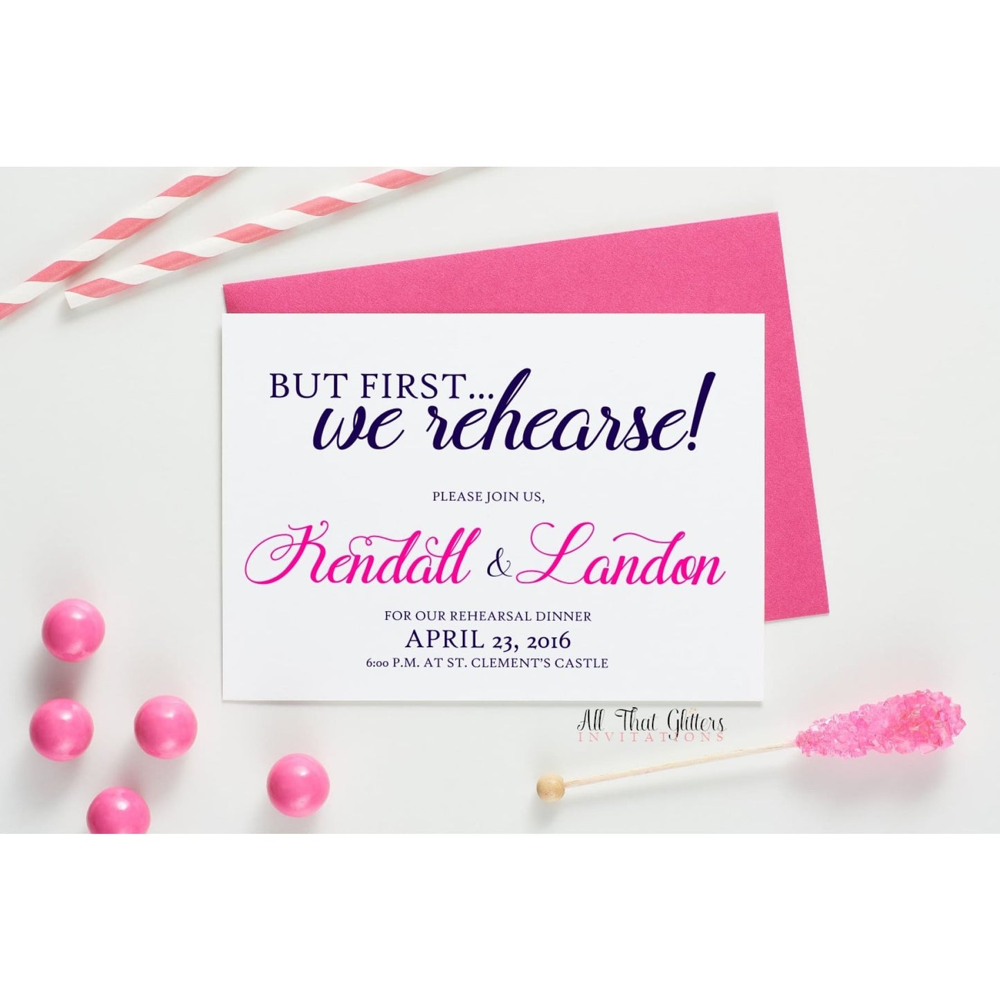 Rehearsal Dinner Invitation, Kendall - All That Glitters Invitations
