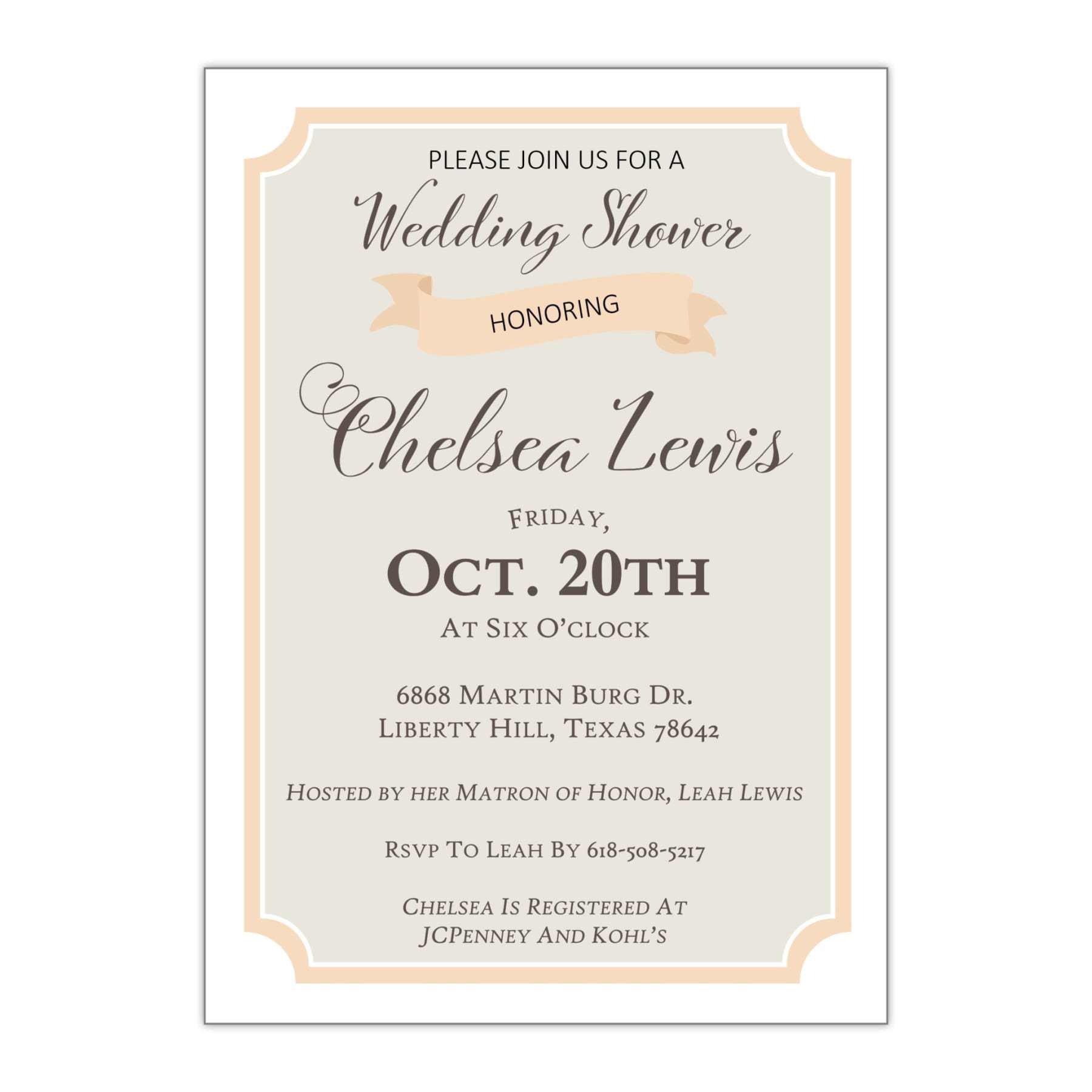 Rustic Bridal Shower Invitation Templates