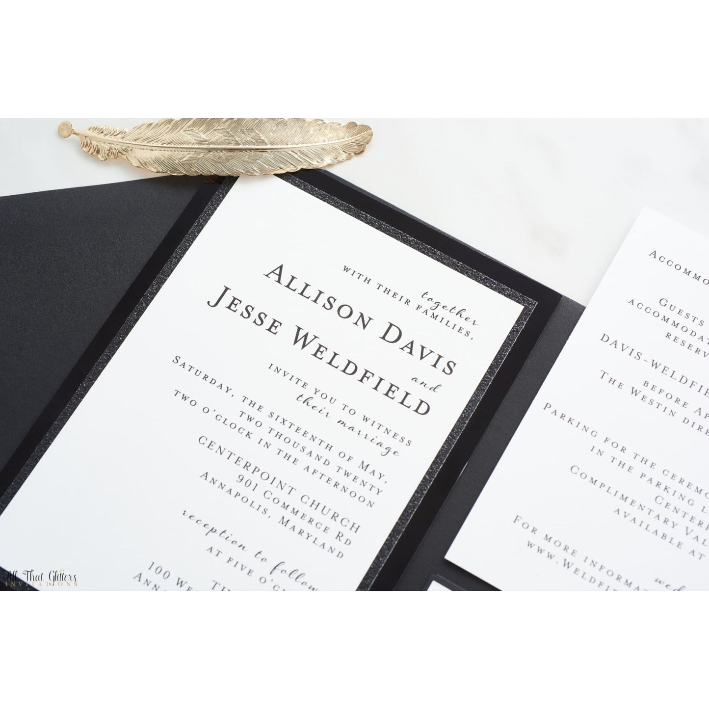Super Formal Wedding Invitation, Allison - All That Glitters Invitations
