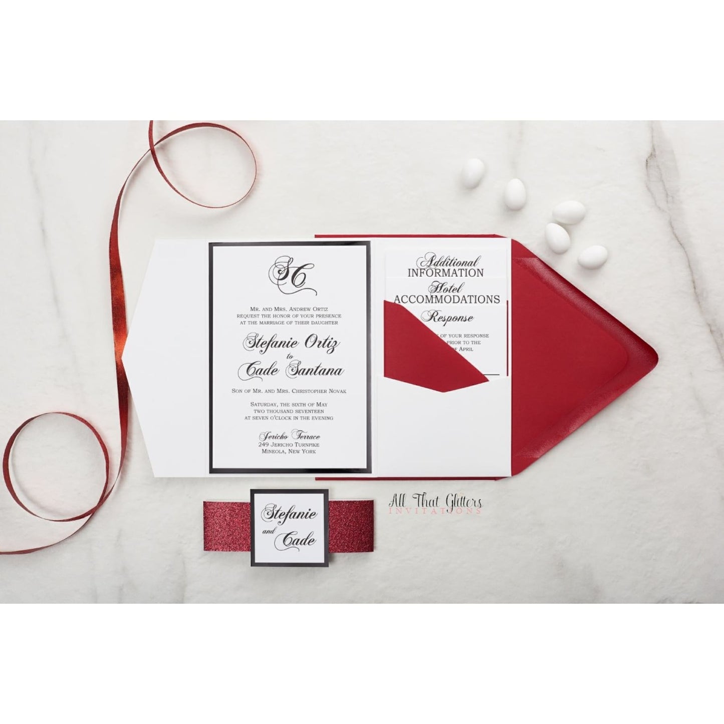 Traditional Wedding Invitation, Stefanie - All That Glitters Invitations