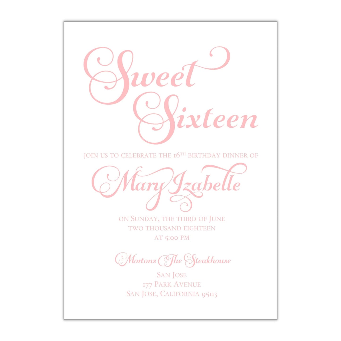 Whimsical Sweet 16 Invitation - All That Glitters Invitations