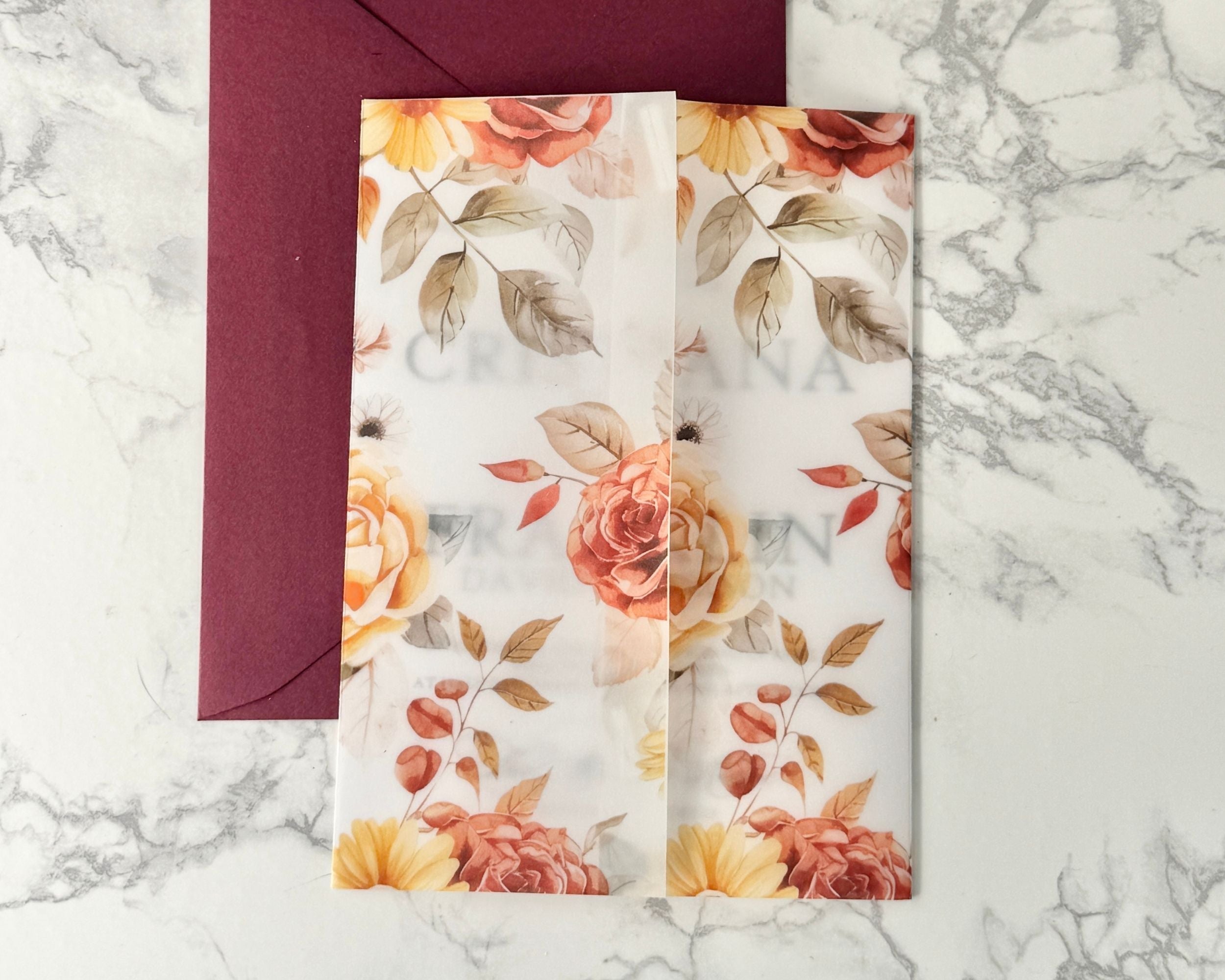 Floral Vellum Invitation Wraps | Wedding Jackets & Overlays – All That ...