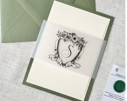 Custom monogram Vellum Bellyband