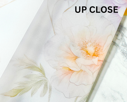 Vellum Invitation Wrap for 5×7 Wedding Invitations | Floral Pastel