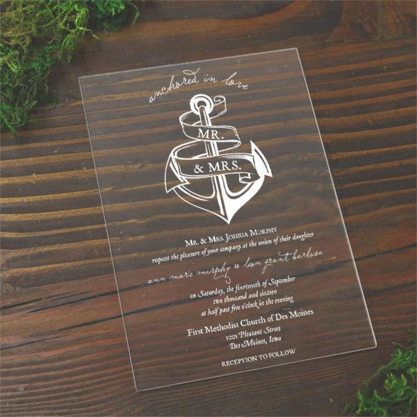 Anchor Acrylic Wedding Invitation - All That Glitters Invitations