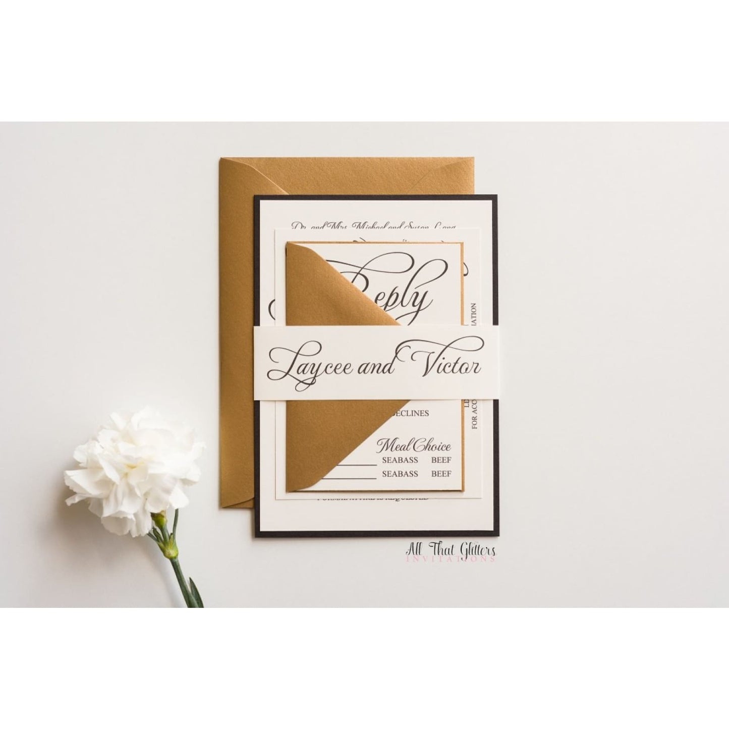 Basic Wedding Invitation, Laycee - All That Glitters Invitations