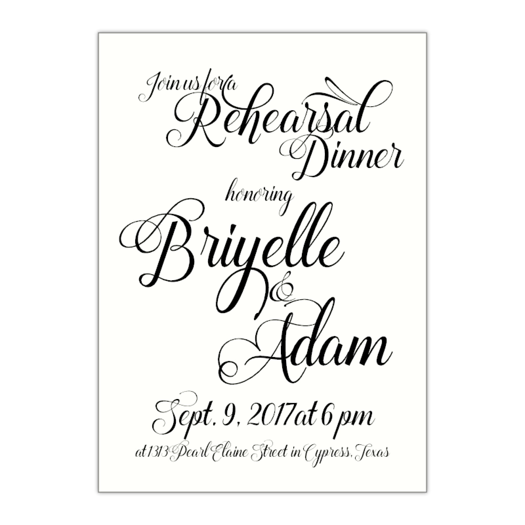 Beauty and the Beast Fancy Rehearsal Dinner Invitation, Briyelle - All That Glitters Invitations