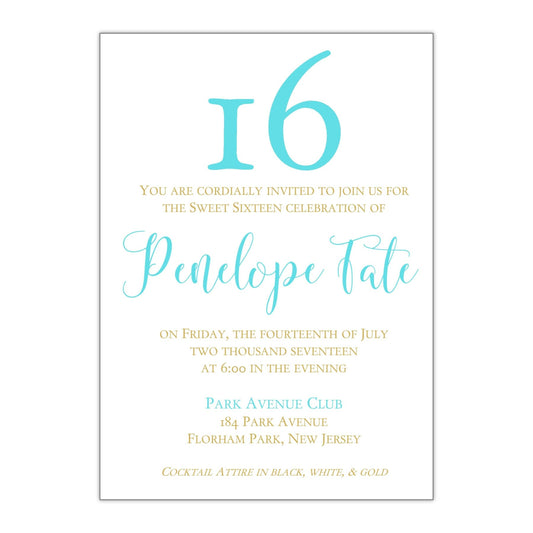 Big Sixteen Sweet 16 Invitation - All That Glitters Invitations