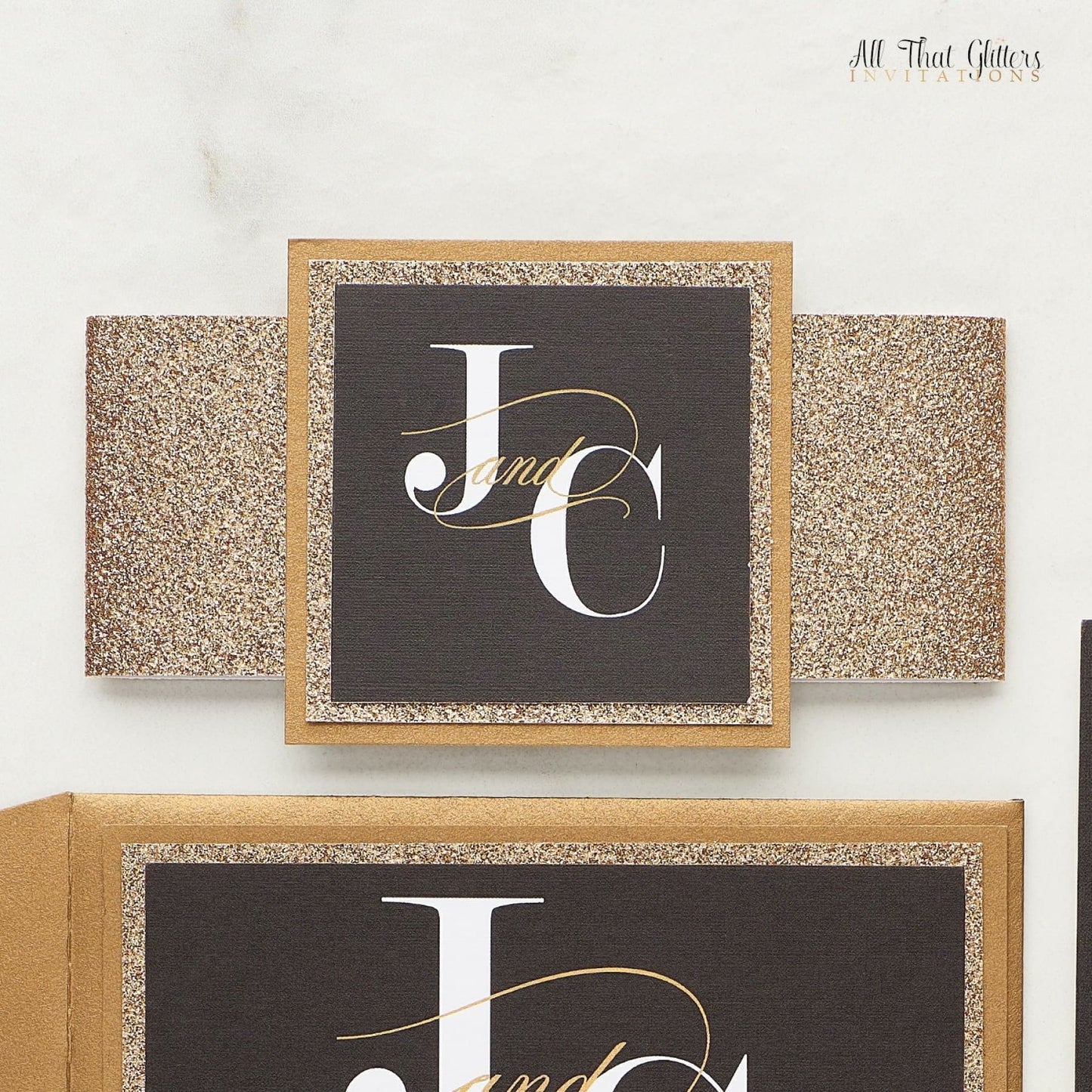 Black Wedding Invitation, Jamillia - All That Glitters Invitations