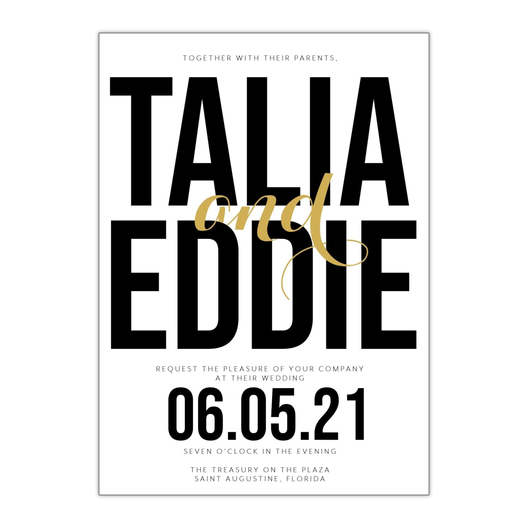 Bold + Modern Wedding Invite, Talia - All That Glitters Invitations