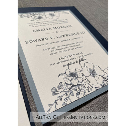 Botanic Floral Wedding Invitation Traditional - All That Glitters Invitations