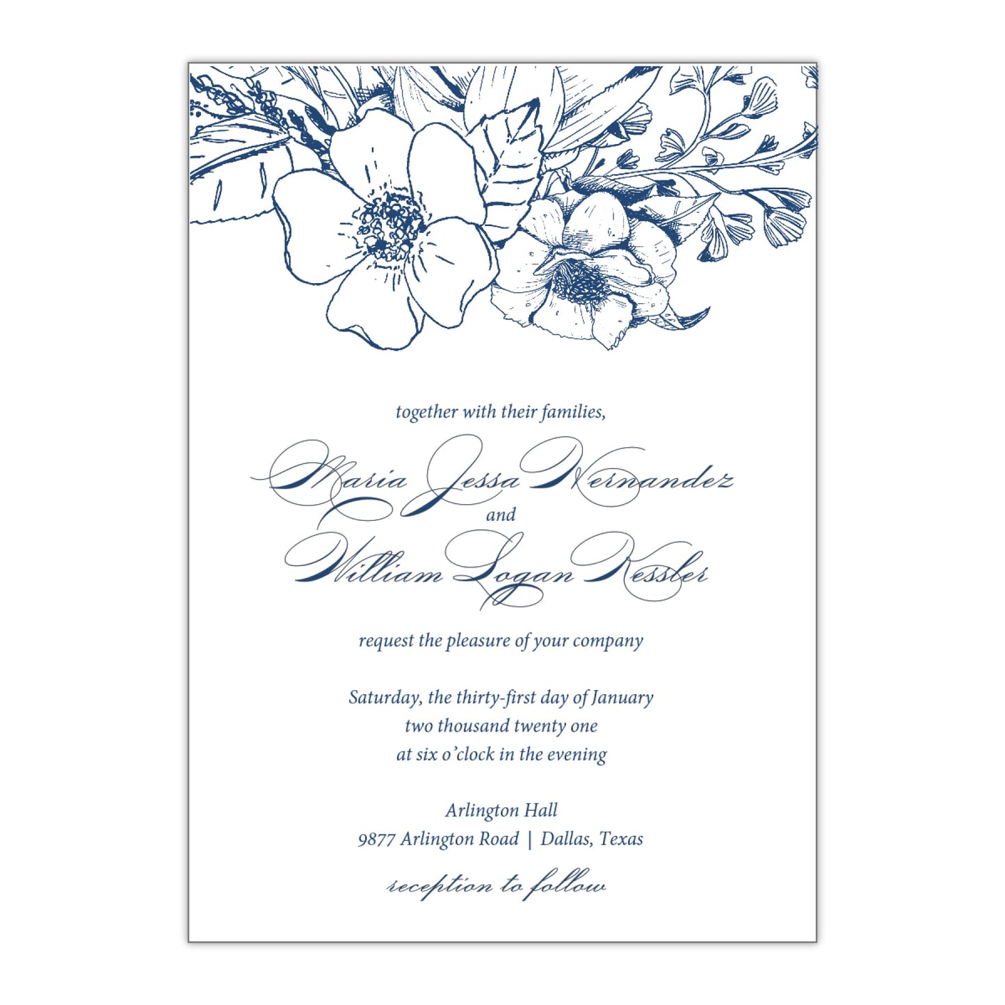 Botanic Florals Wedding Invitation - All That Glitters Invitations