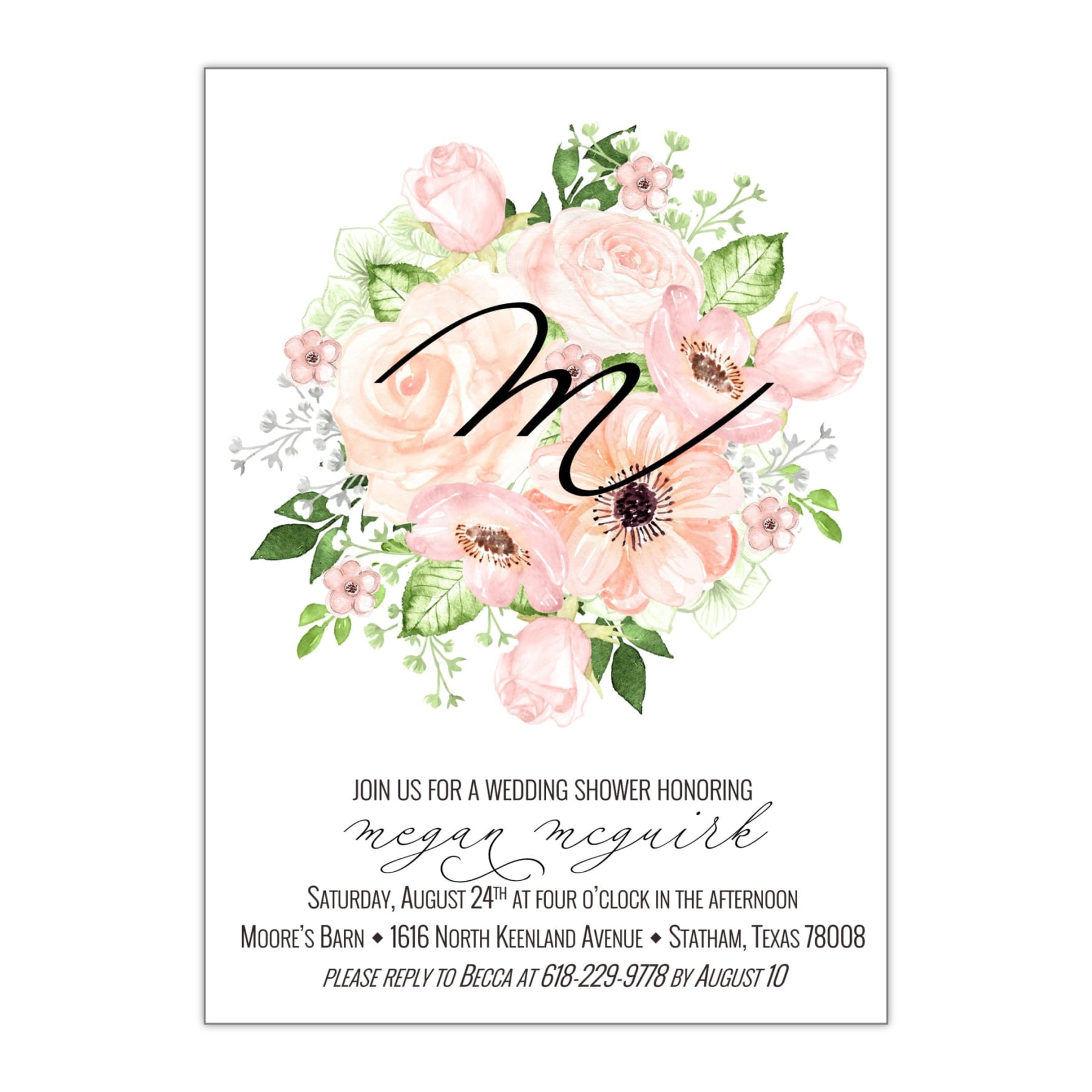 Bouquet Bridal Shower Invitation, Megan - All That Glitters Invitations
