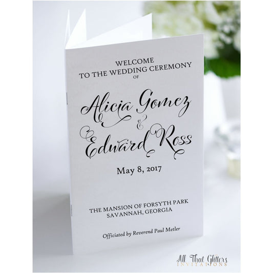 Ceremony Program, 12 Page Book - All That Glitters Invitations