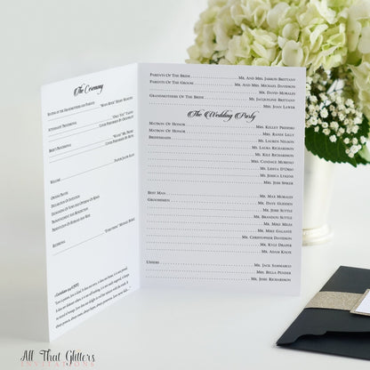 Ceremony Program, Bi-Fold Booklet with Pocket - All That Glitters Invitations