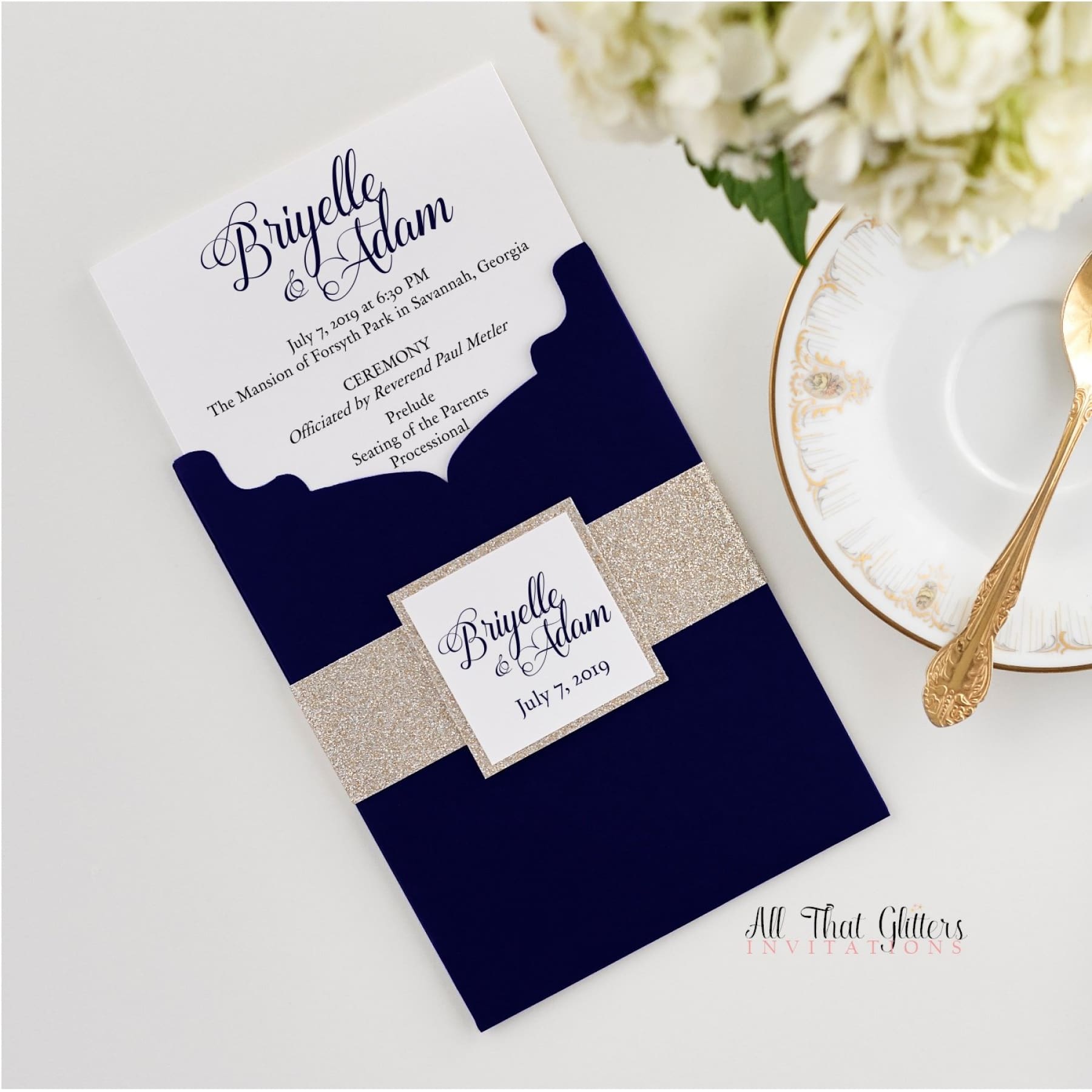 Ceremony Program, Bi-Fold Booklet with Pocket - All That Glitters Invitations