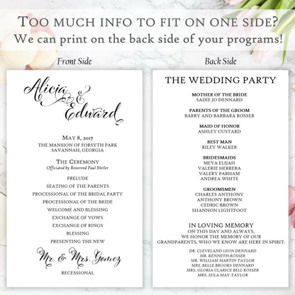 Ceremony Program, Flat - All That Glitters Invitations