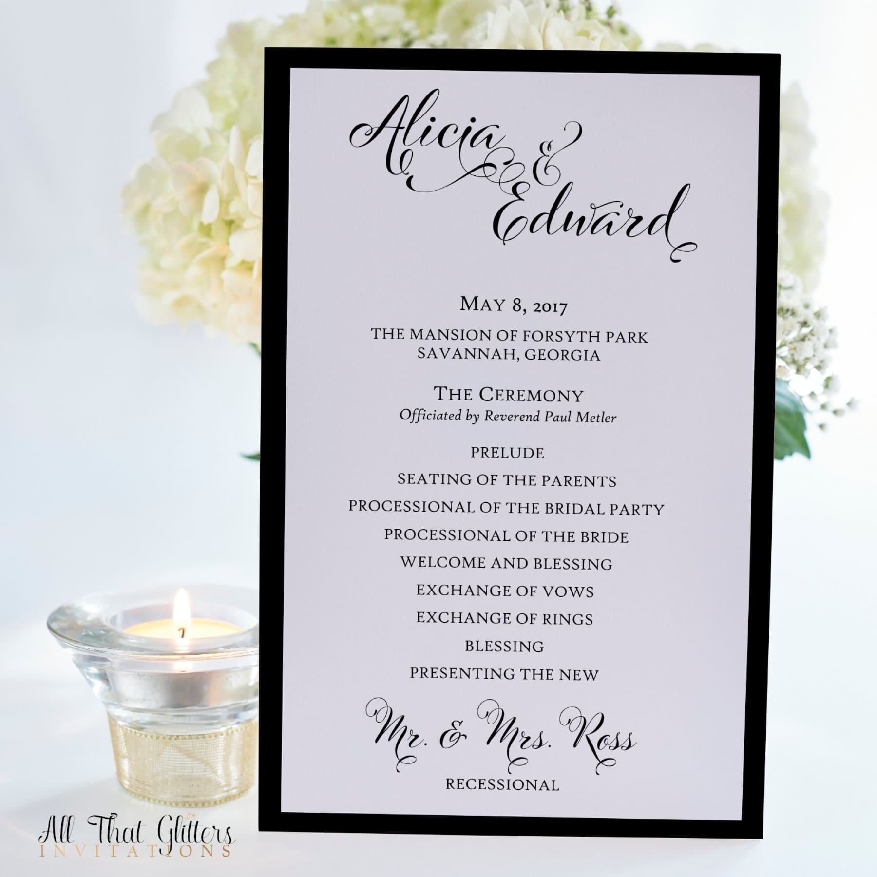 Ceremony Program, Flat - All That Glitters Invitations