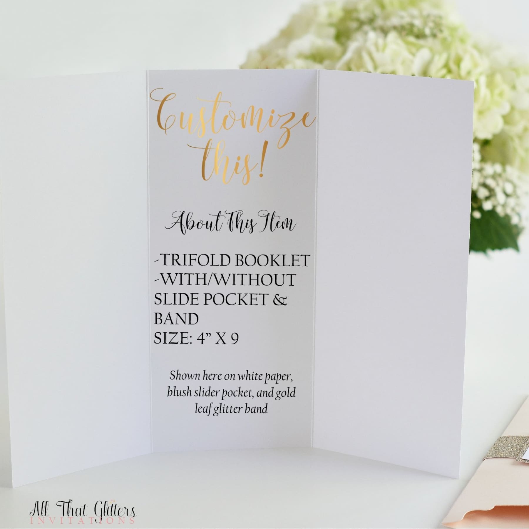 Ceremony Program, Tri-Fold Booklet with Pocket - All That Glitters Invitations