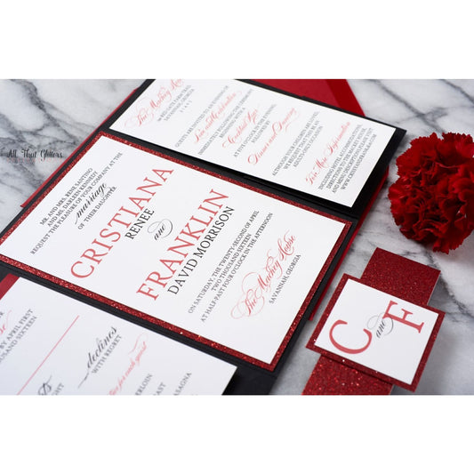 Elegant Wedding Invitation, Cristiana - All That Glitters Invitations