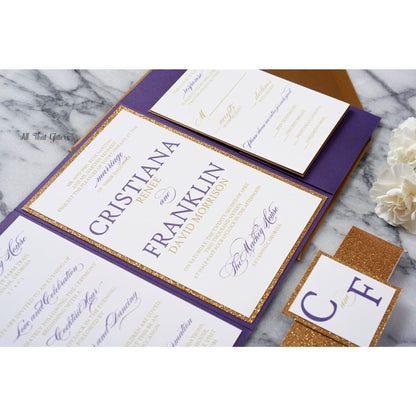 Elegant Wedding Invitation, Cristiana - All That Glitters Invitations