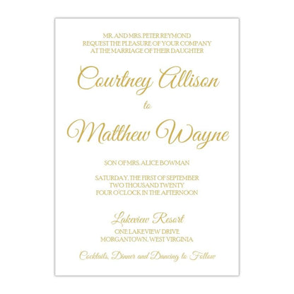 Elegant Wedding Invitation, Evelyn - All That Glitters Invitations