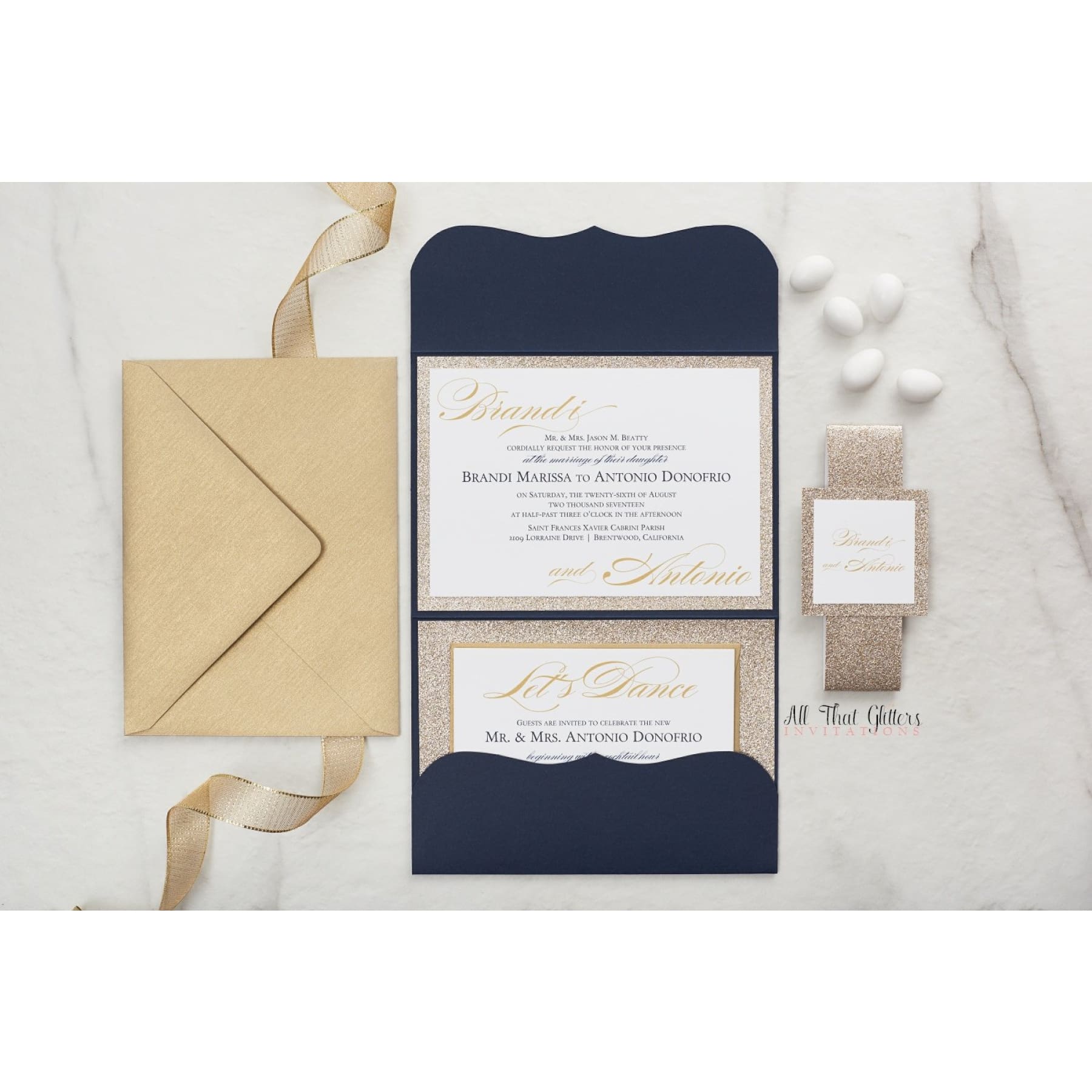 Extra Glitter Wedding Invitation, Brandi - All That Glitters Invitations