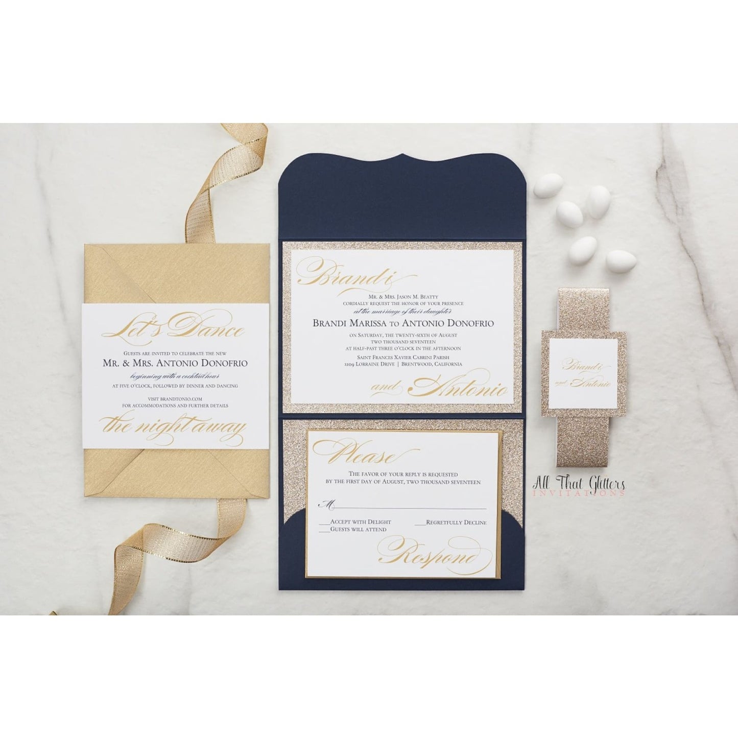 Extra Glitter Wedding Invitation, Brandi - All That Glitters Invitations