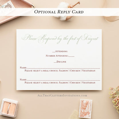 Fancy Script Wedding Invitation, Tamera - All That Glitters Invitations