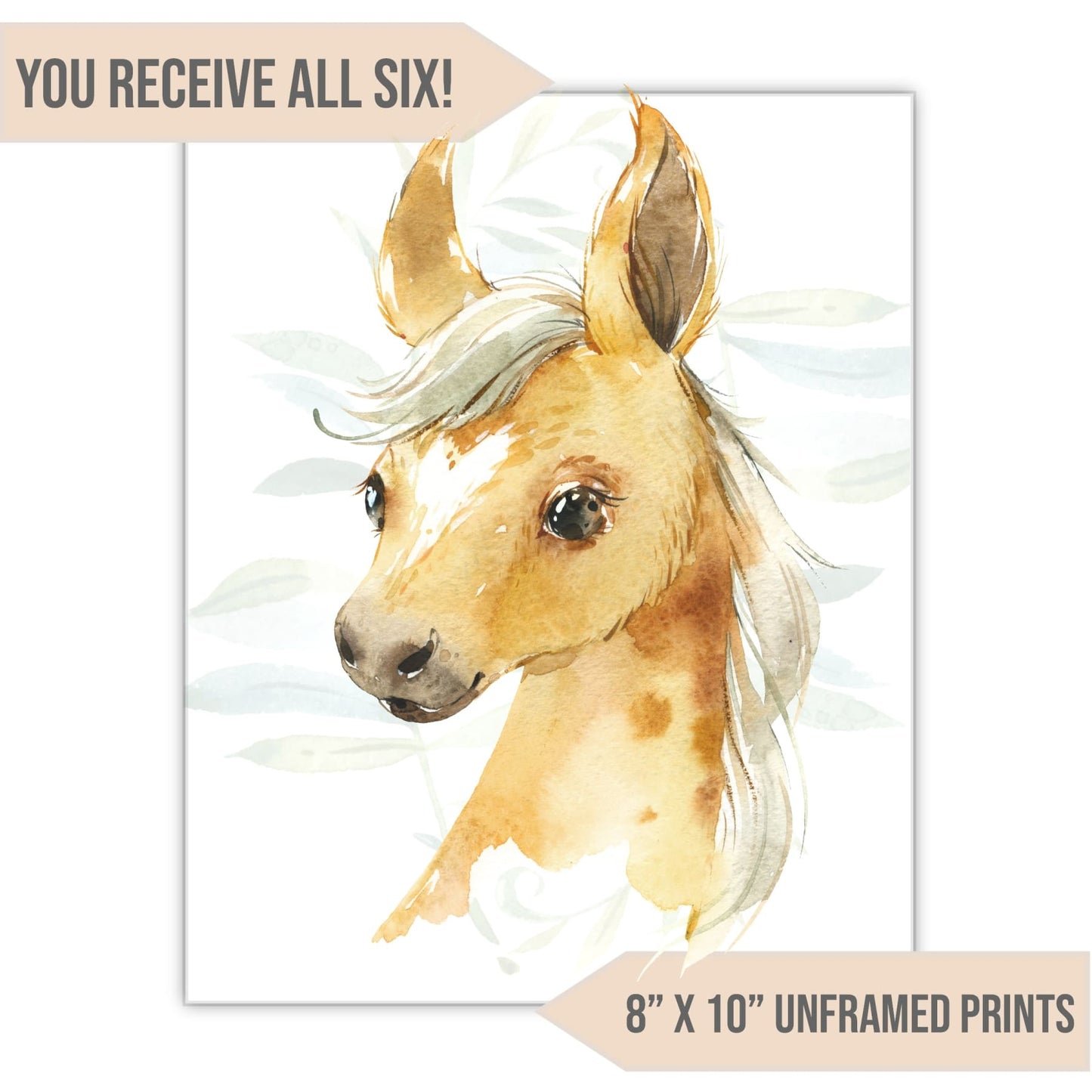 Farm Animal Nursery Art Print, 8" x 10" - All That Glitters Invitations
