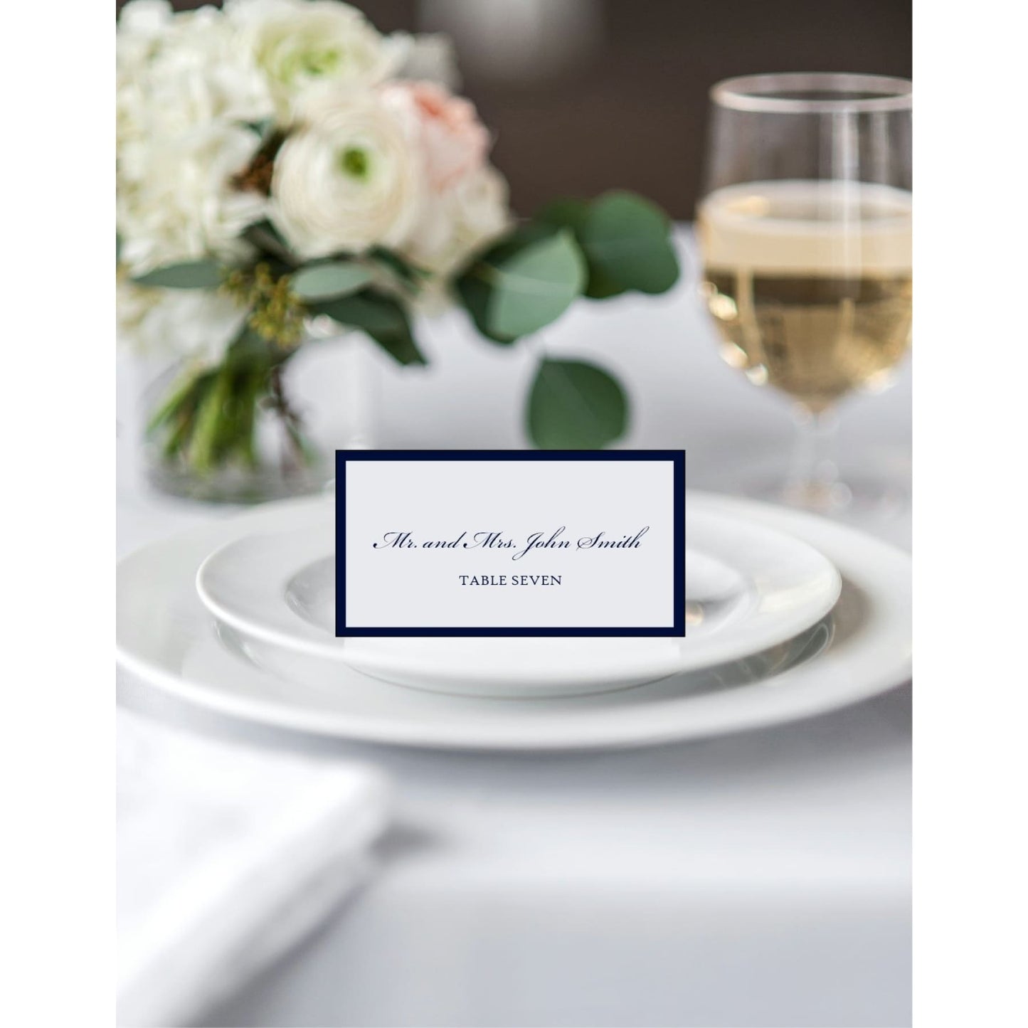 Flat Backed Wedding Reception Place Cards - All That Glitters Invitations