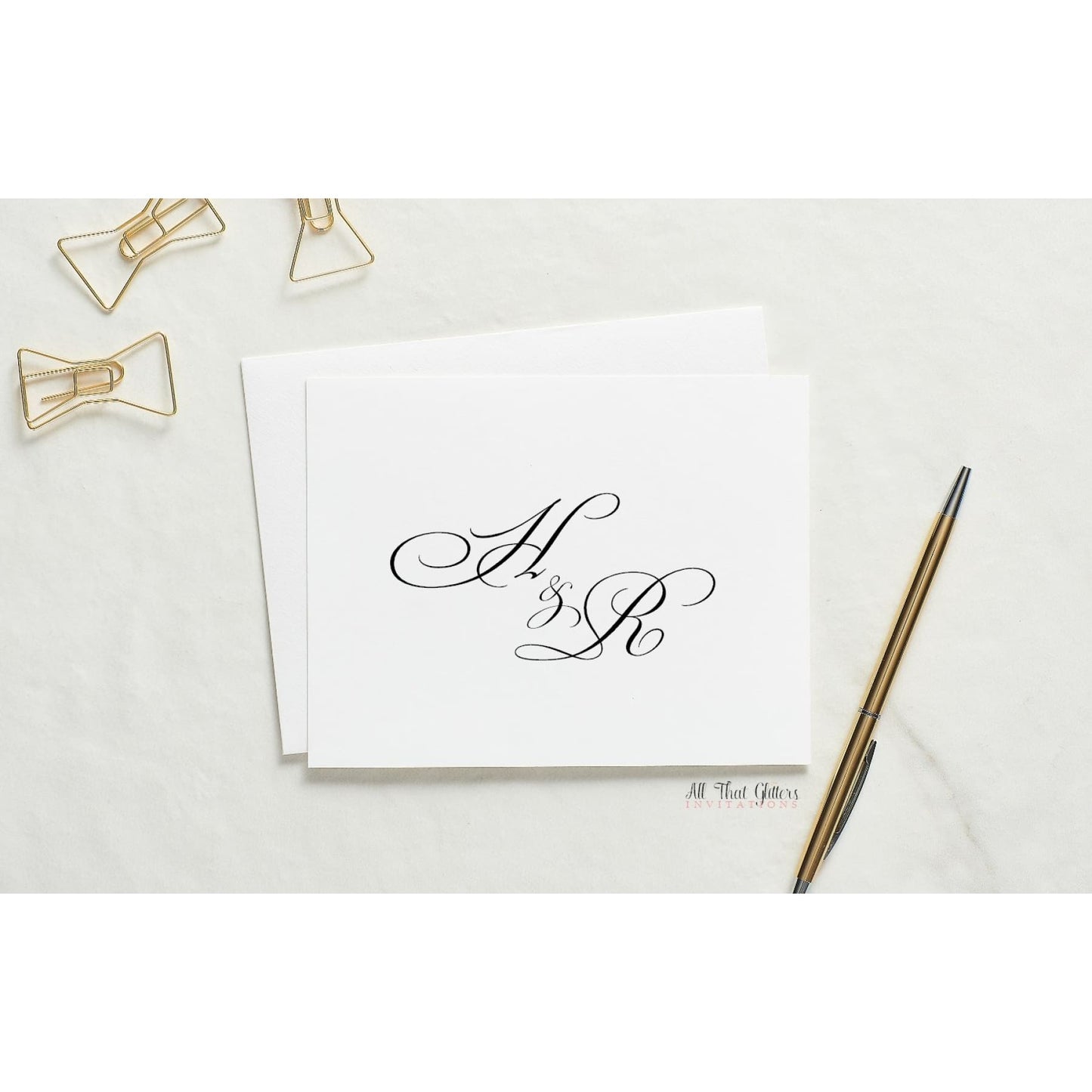 Folded Thank You Card, Heather Style 2 - All That Glitters Invitations