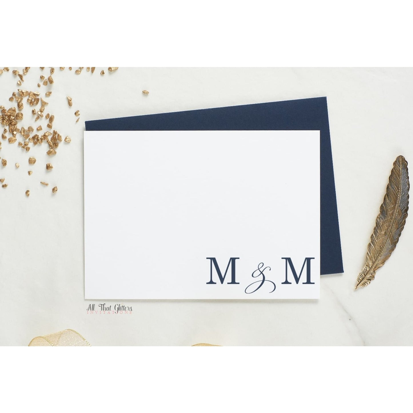 Folded Thank You Card, Melanie Style - All That Glitters Invitations