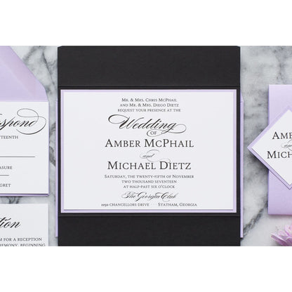 Formal Elegant Wedding Invitation, Amber - All That Glitters Invitations