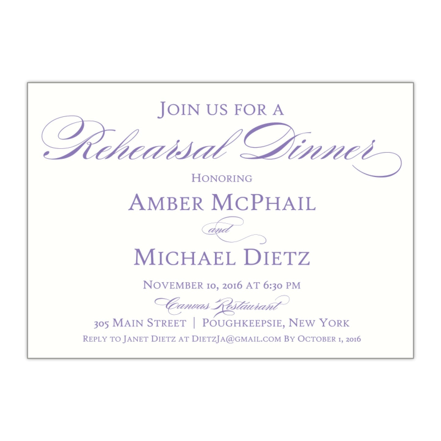 Formal Rehearsal Dinner Invitation, Amber 1 - All That Glitters Invitations