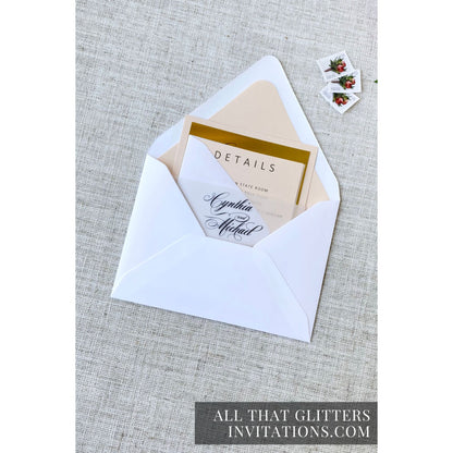 Gold Wedding Invitation on Foil, Cynthia - All That Glitters Invitations