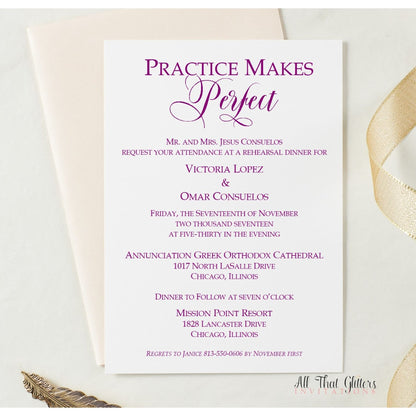 Initials Rehearsal Dinner Invitation, Victoria - All That Glitters Invitations