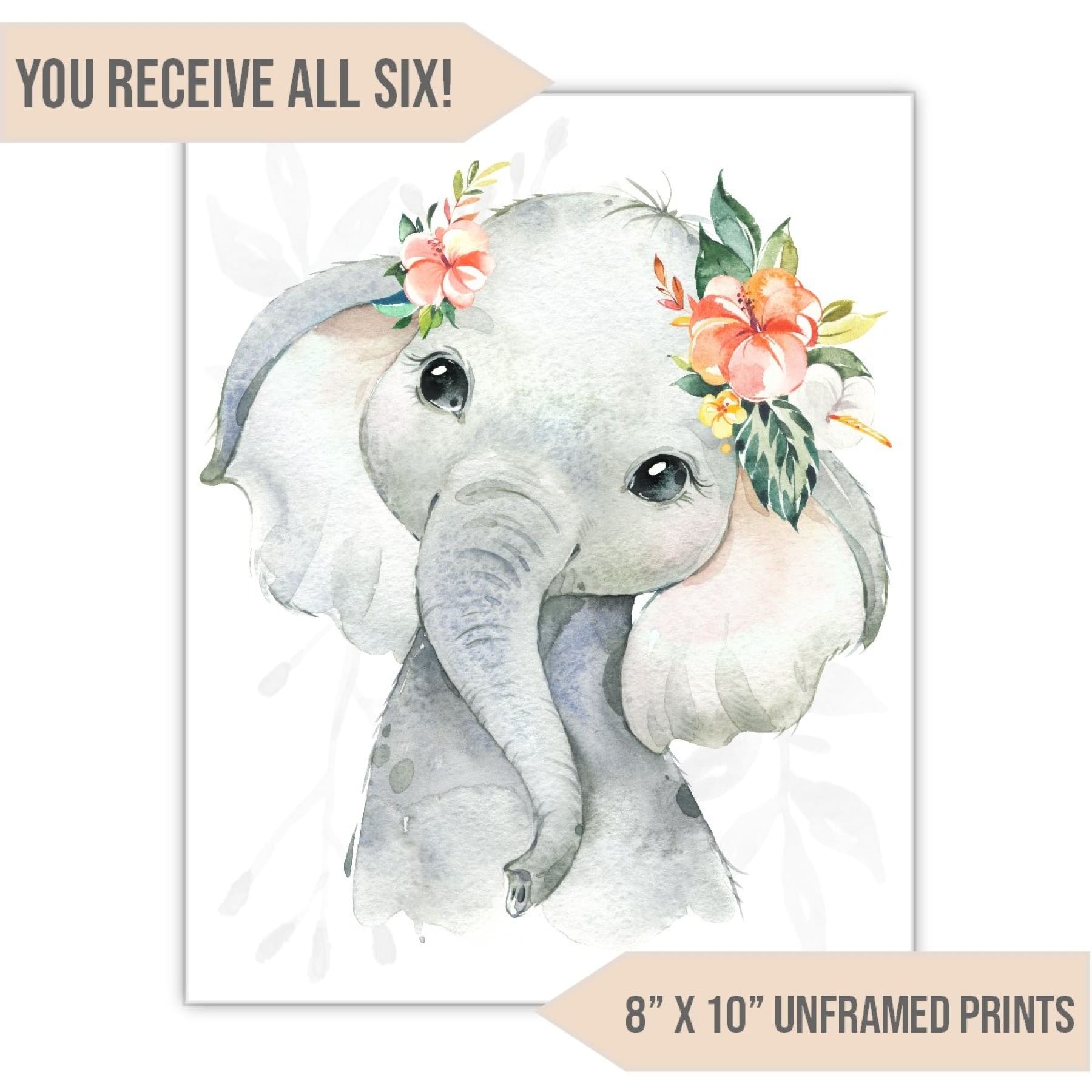 Jungle Animal Nursery Art Print, 8" x 10" - All That Glitters Invitations