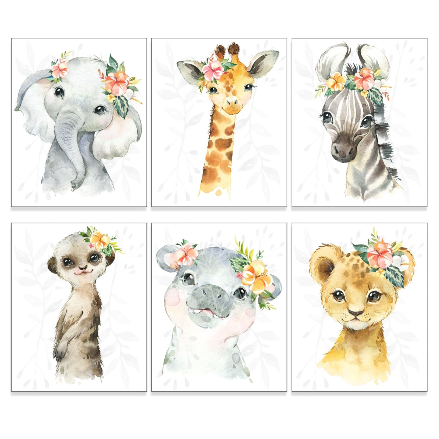 Jungle Animal Nursery Art Print, 8" x 10" - All That Glitters Invitations