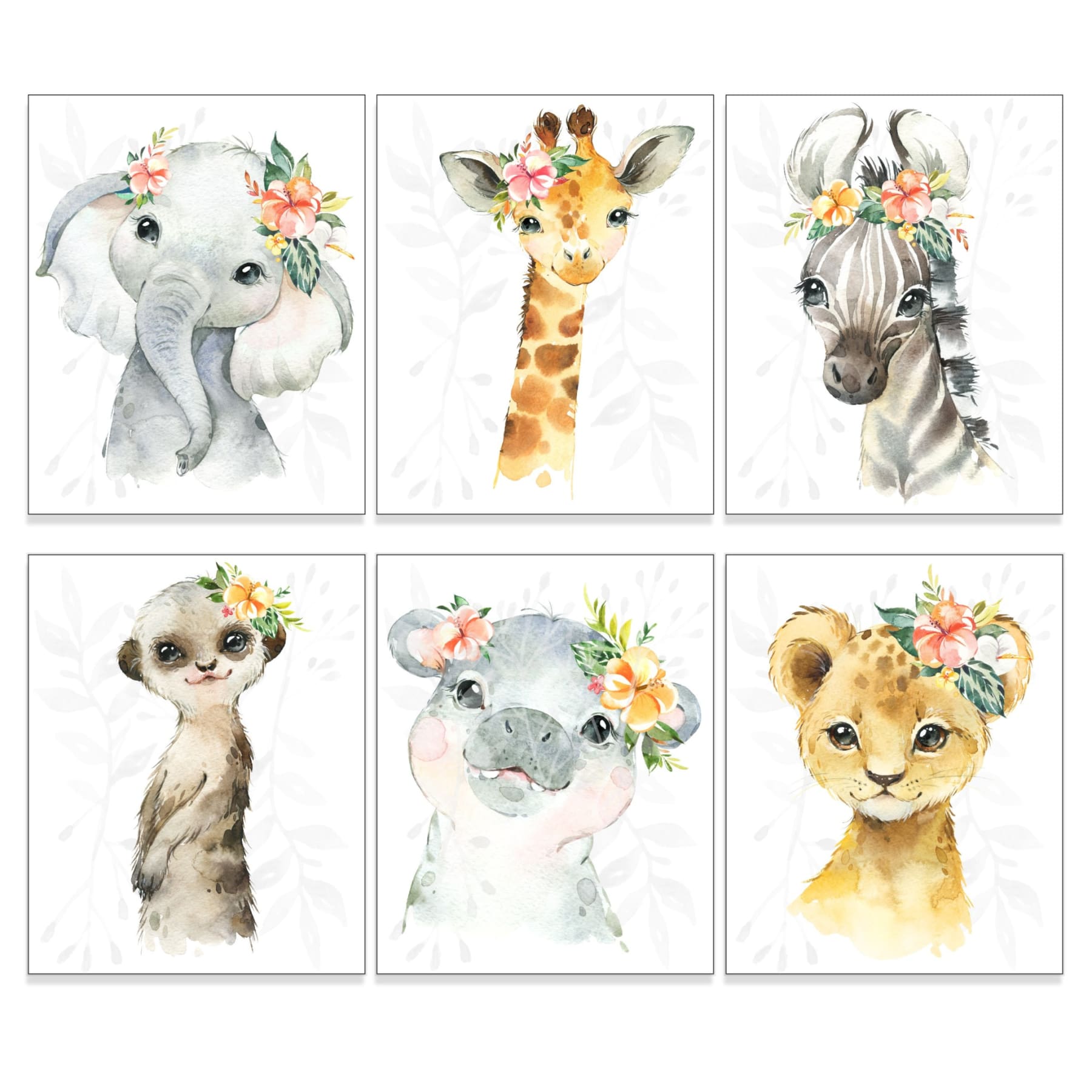 Jungle Animal Nursery Art Print, 8" x 10" - All That Glitters Invitations
