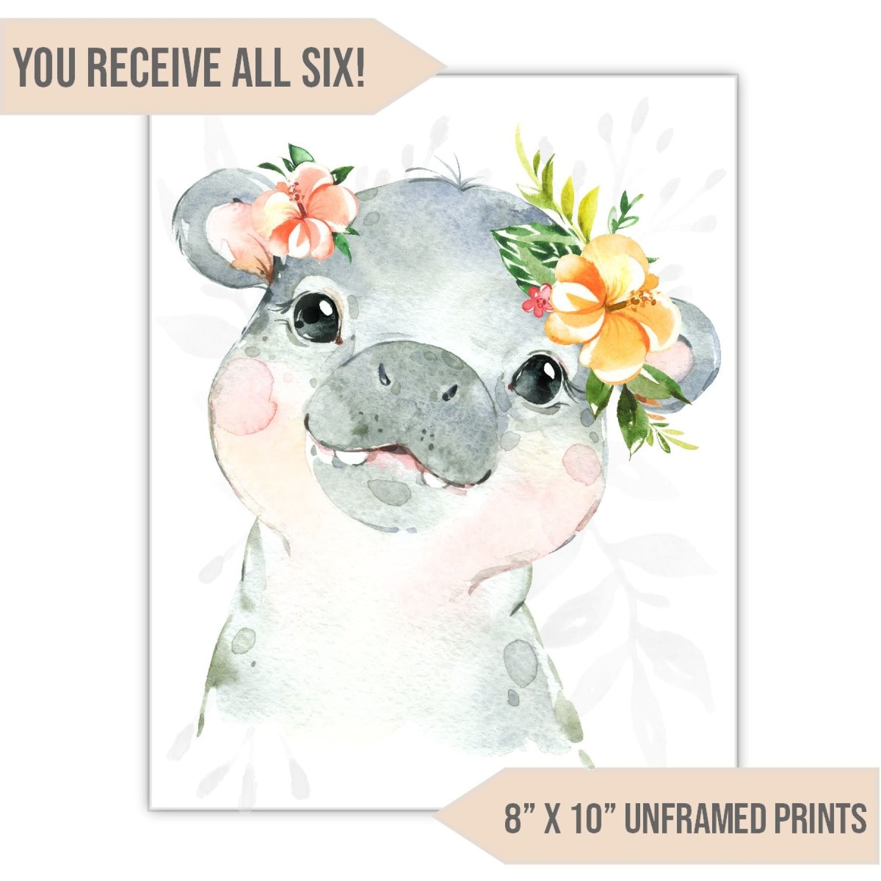 Jungle Animal Nursery Art Print, 8" x 10" - All That Glitters Invitations