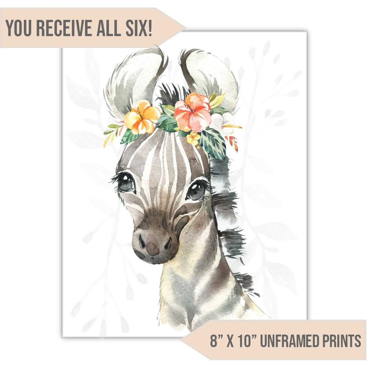 Jungle Animal Nursery Art Print, 8" x 10" - All That Glitters Invitations