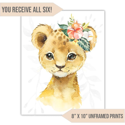 Jungle Animal Nursery Art Print, 8" x 10" - All That Glitters Invitations